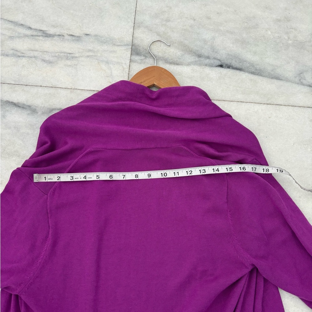 Trina Turk Purple Open Front Shawl Collar Cardigan Sweater 
Size Large - Picture 7 of 8
